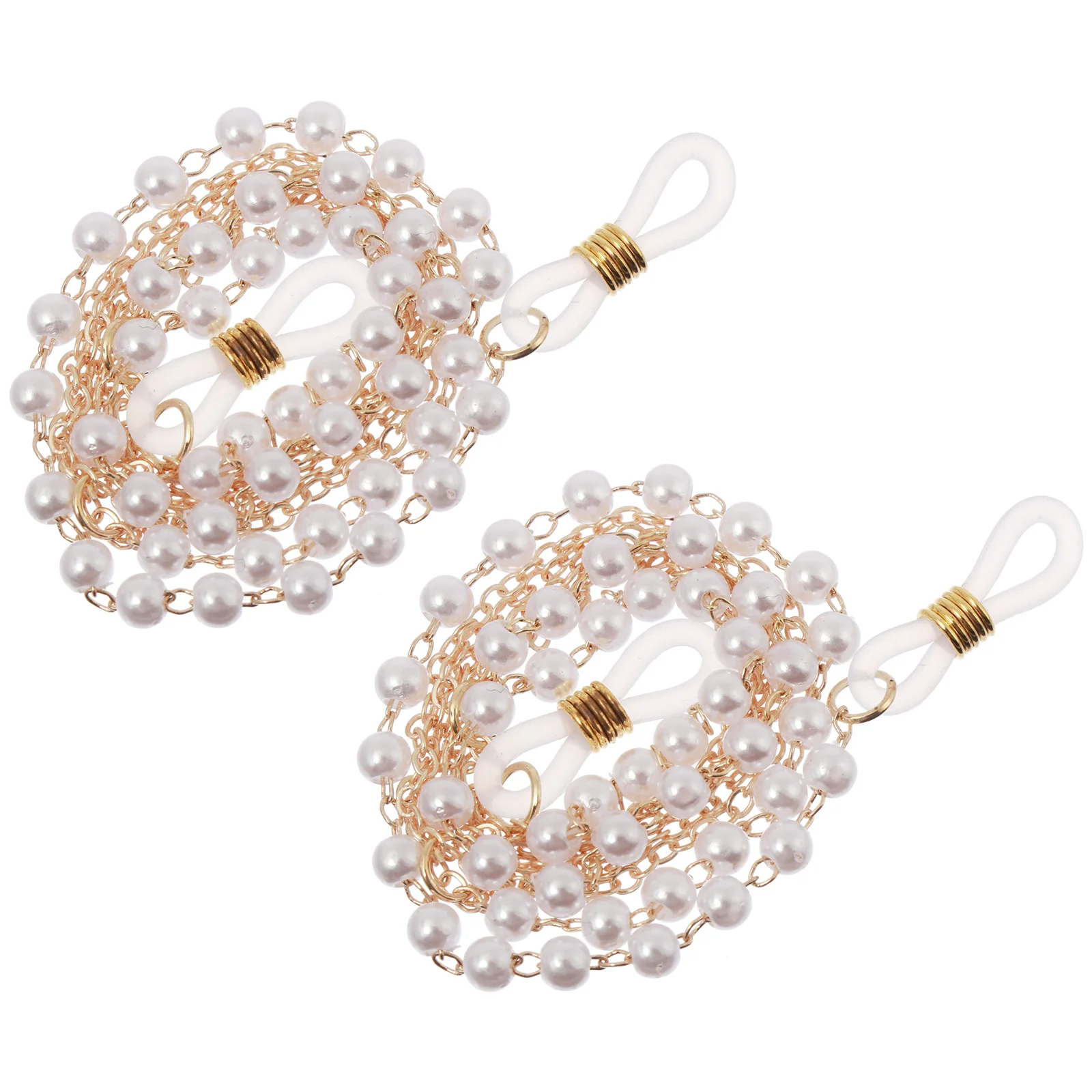 

2Pcs Pearl Bead Glasses Chain Stylish Eyeglass Holder Strap Non-Skid Eyewear Chain for Women Daily Use Outdoor Sports Banquet