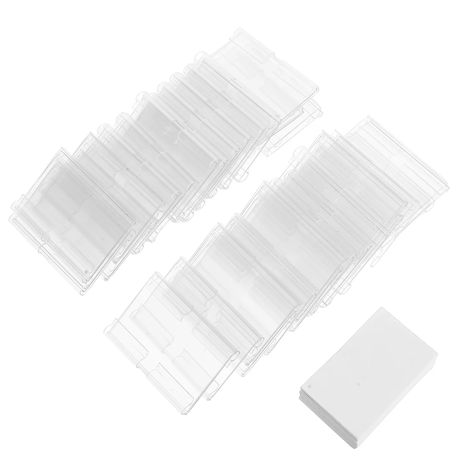 

60Sets Transparent Plastic Label Holders Flexible Clips for Supermarket Shelf Wire Basket Tags Retail Price Display