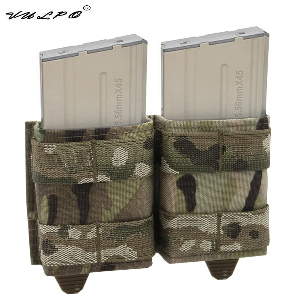 VULPO KYWI สไตล์ยุทธวิธี5.56นิตยสาร Fast วาด Molle M4 Double Mag Pouch สำหรับล่าสัตว์ Airsoft Paintballl