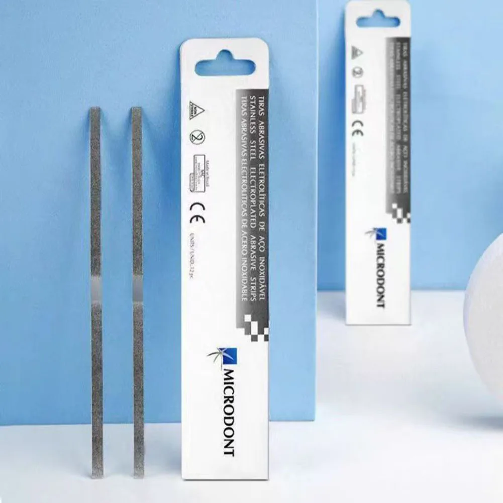 MICRODONT Dental Polishing Strips Stainless Steel Abrasive Sanding Saw Stick Orthodontic Tooth Enamel Grinding Polyester Strips