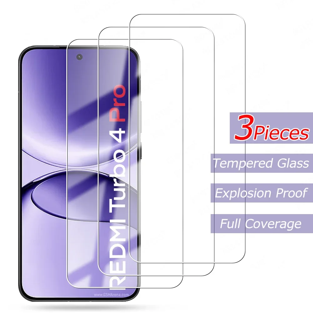 

3Pcs HD Tempered Glass Protective Film For Xiaomi Redmi Turbo 4 Pro 5G Turbo4pro Redmy Turbo4 4Pro All Clear Screen Protector