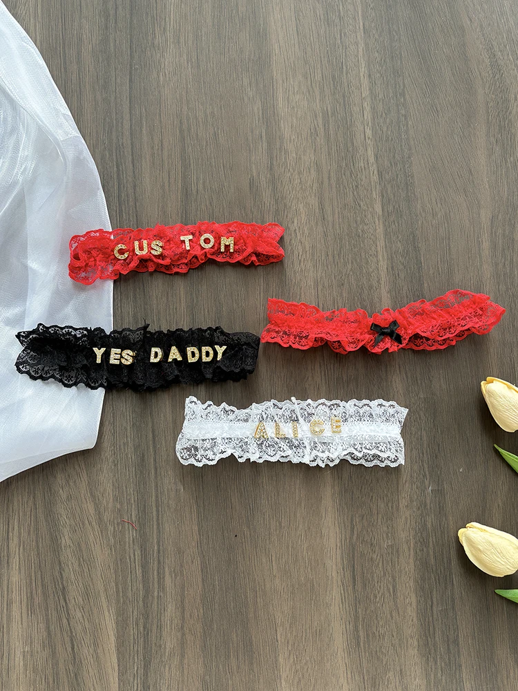 المرأة مخصص اسم القوس الساق الدائري مثير شخصية اسم الدانتيل الرباط الساق حلقة الزفاف الأربطة الزفاف تأثيري الفخذ الدائري عشاق هدية