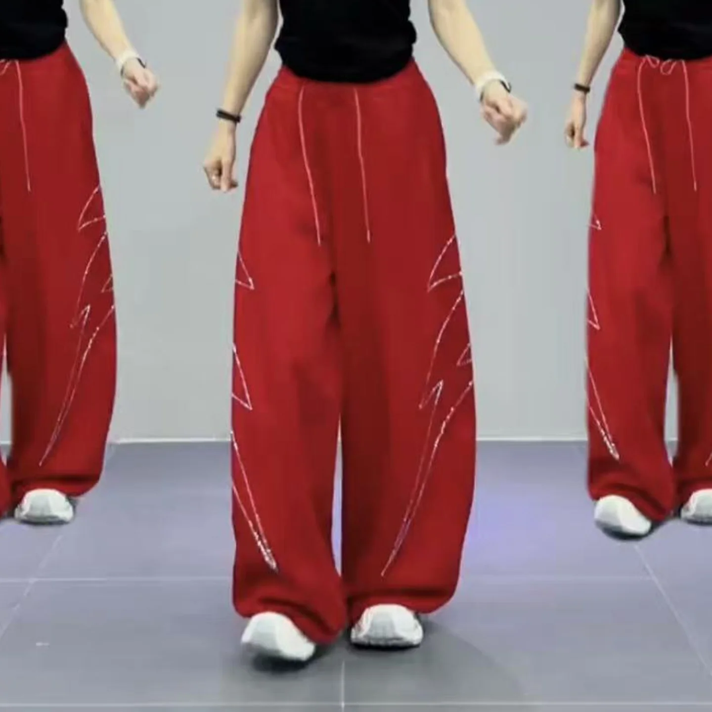 pantalones-deportivos-casuales-de-verano-rojos-para-mujer-holgados-con-pedreria-de-pierna-recta-para-baile-a-la-moda