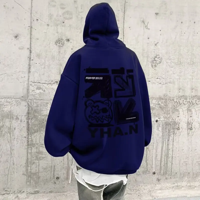 

Men's Hooded Fce Sweatirt Heavyweight 250 Pou Hip Hop Trendy American Sle Top Coat Casual Breathable Polyester