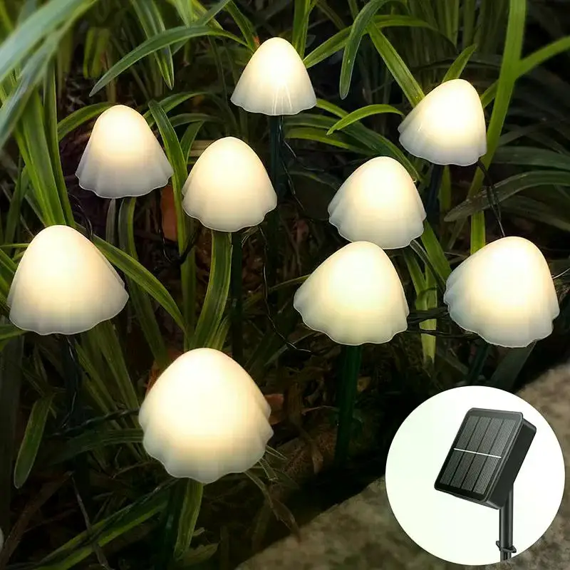 C2 Solar Mushroom String Lights 8 Modes LED Fairy Light Outdoor IP65 Waterproof Lawn Solar Lamp Outdoor Lights Landscape Light