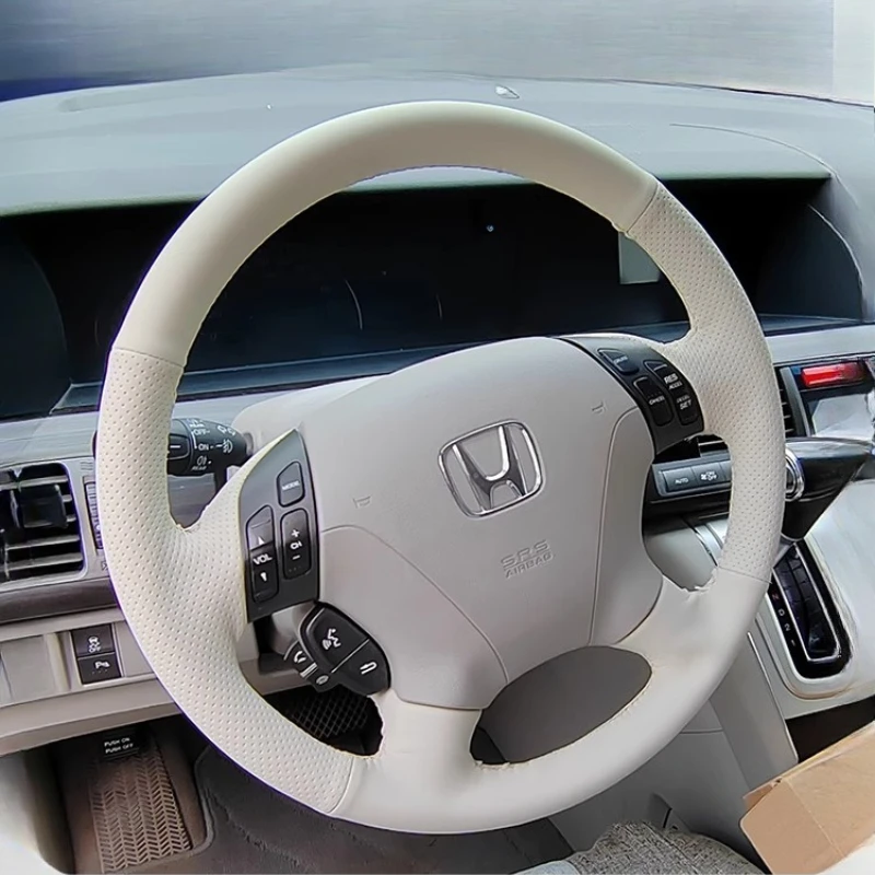 for-honda-accord-7th-2003-2007-odyssey-2005-2010-hand-stitched-non-slip-white-genuine-leather-car-steering-wheel-cover