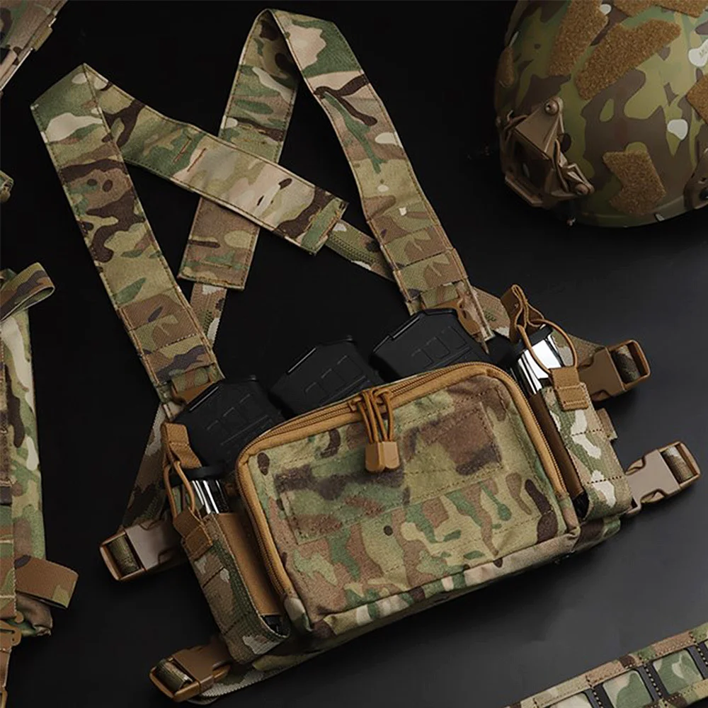 

Multi-mission D3CRM Micro Chest Rig Tactical Vest Plate Carrier Placard Triple M4 556 Magazine Pouch Airsoft Equipment HSP Style