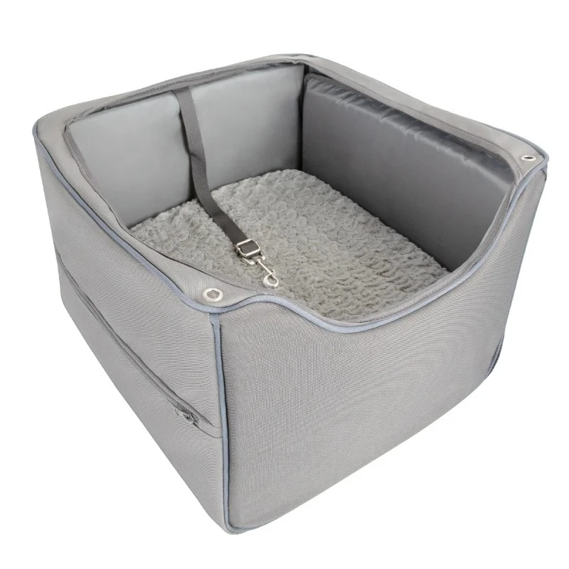

Foldable dog car seat with mesh storage bag