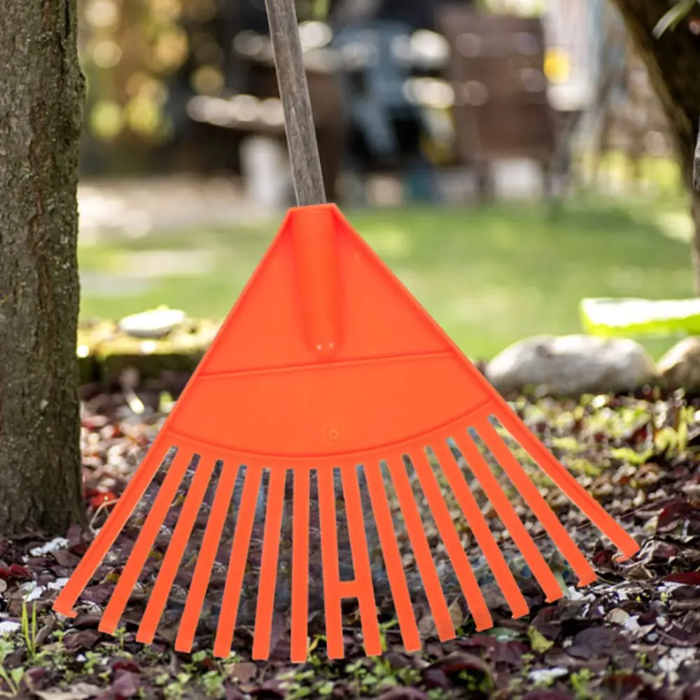 Compost Mixing Plastic Grass Rake High Strength High Hardness Leaf Rake Small Shrub Portable Compact Garden Rake Soil Mixing