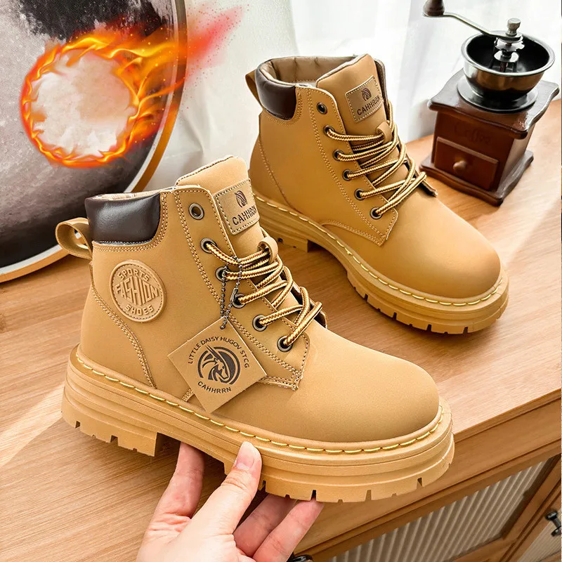 

Winter Warm Yellow Boots Women Comfort Plush Ankle Boots for Women Outdoor Non-slip Platform Boots Woman Work Boots botas mujer