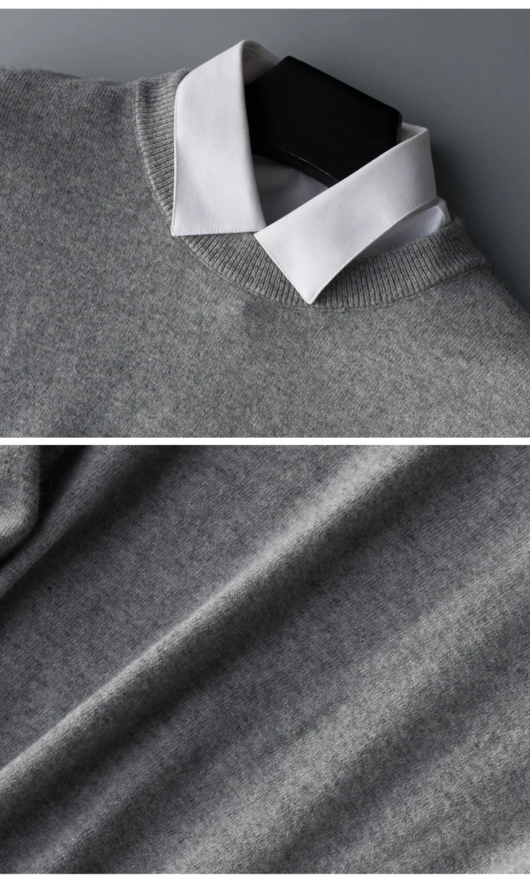 Kaschmir-Baumwollpullover für Herren, 2024, Herbst-Winter-Jersey, Pullover, Robe, hombre, Pull-Homme, Hiver-Pullover, Herren, O-Ausschnitt, gestrickte Pullover – Detail 5