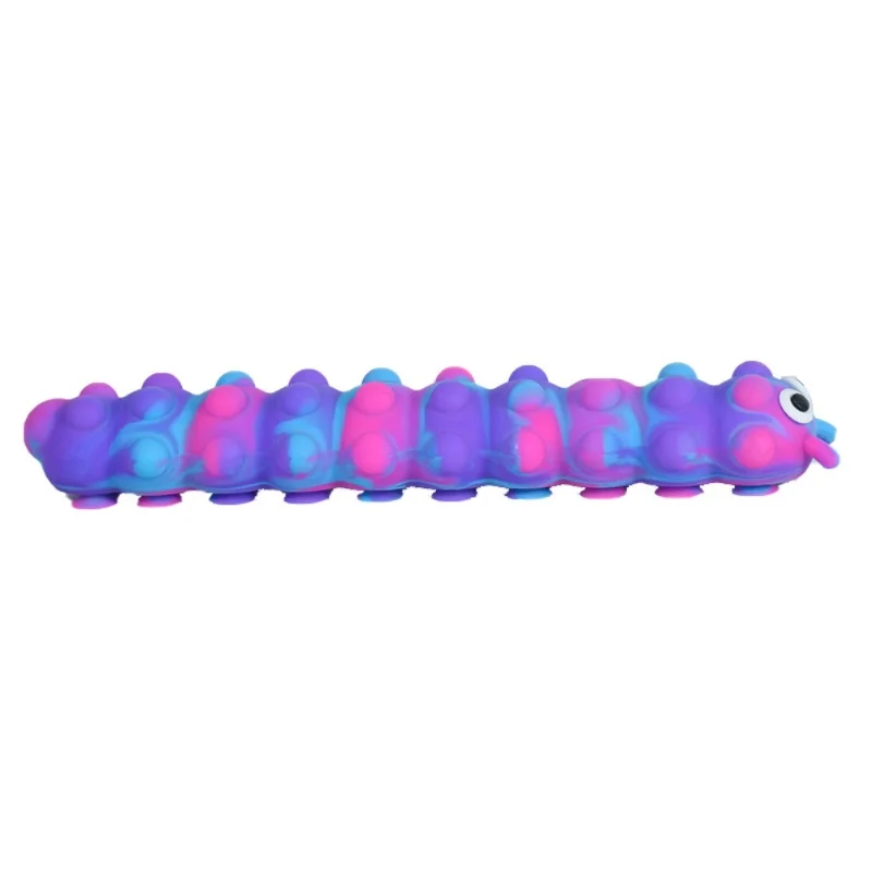 Caterpillar Push Bubble Suction Cup Toys Silicone Sensory Toys Stress Relieve Toys Travel Toys For Kids Adults