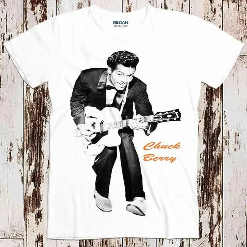 

Chuck Berry Guitar Rock Tee Top Unisex Ladies Cool Gift TV Vintage T shirt 8233