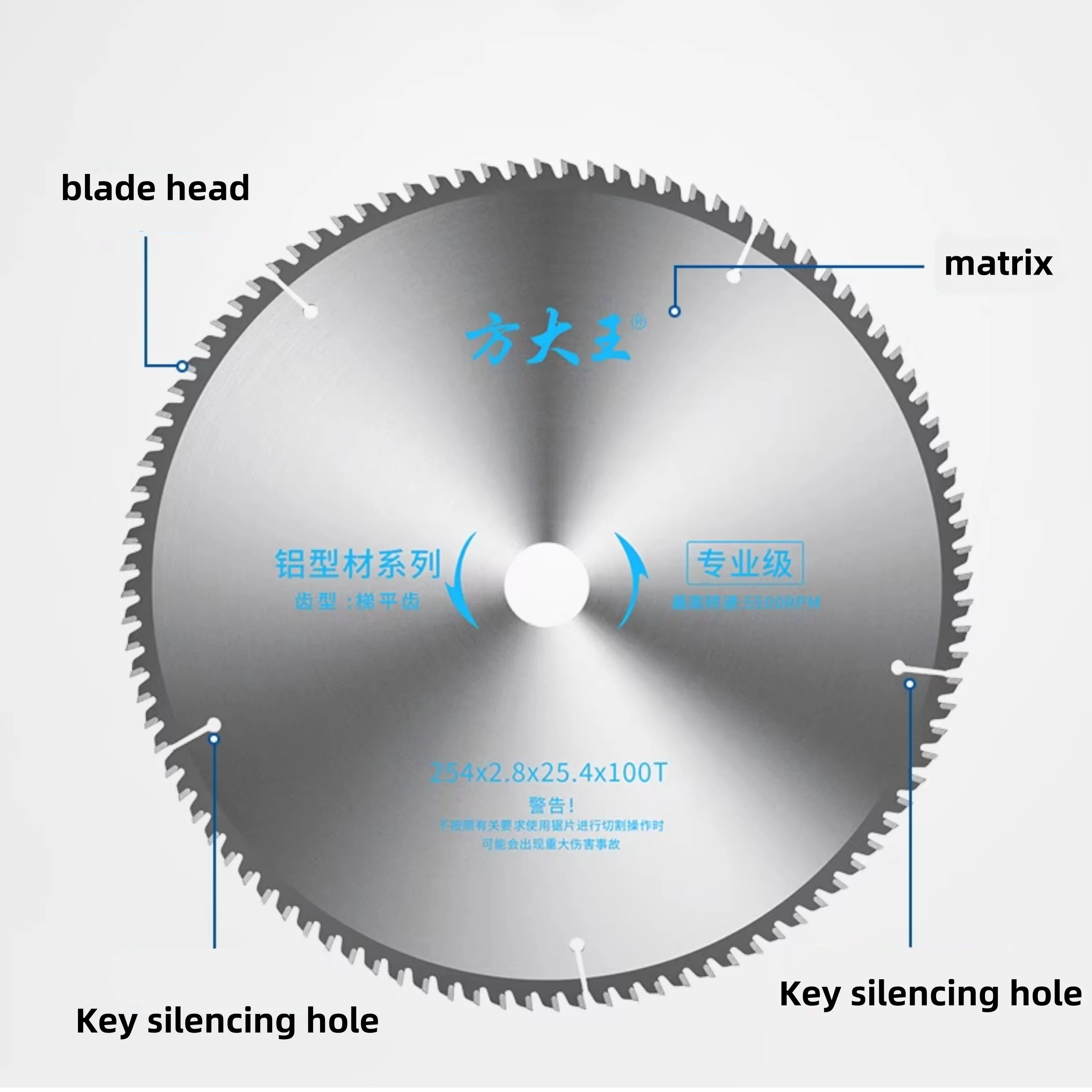 Lâmina de serra de corte de alumínio, 10 polegadas, 120 dentes, 14 polegadas, lâmina de serra de corte de perfil de alumínio, 16 polegadas, cor plástico, aço, dupla ruptura