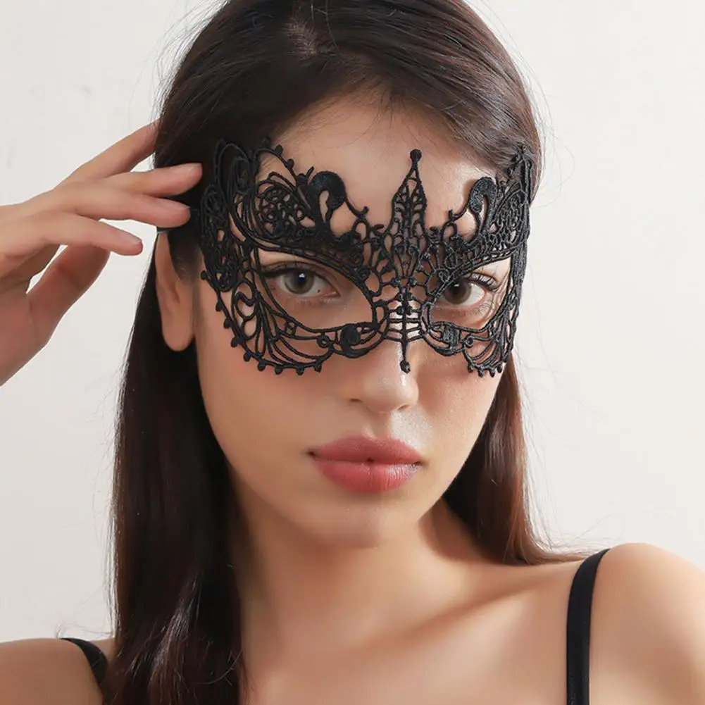 Masquerade Mask for Women Sparkling Lace Masquerade Eye Cover Women Venetian Lace Eye Cover Party Prom Ball Costume Supplies