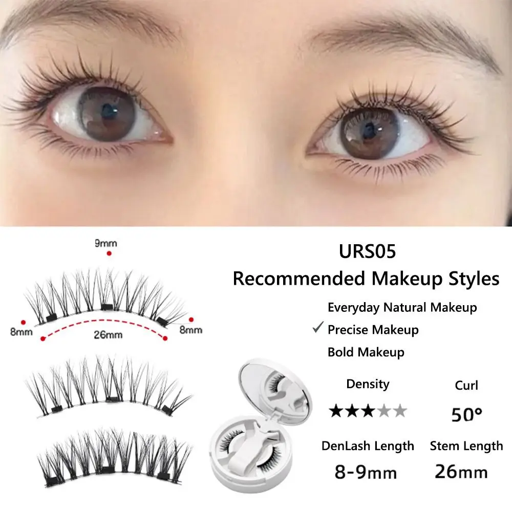 Kein Kleber erforderlich, magnetische Wimpern mit Applikator, Fox Eye, natürliches Aussehen, magnetisches Wimpern-Set, wiederverwendbare magnetische falsche Wimpern
