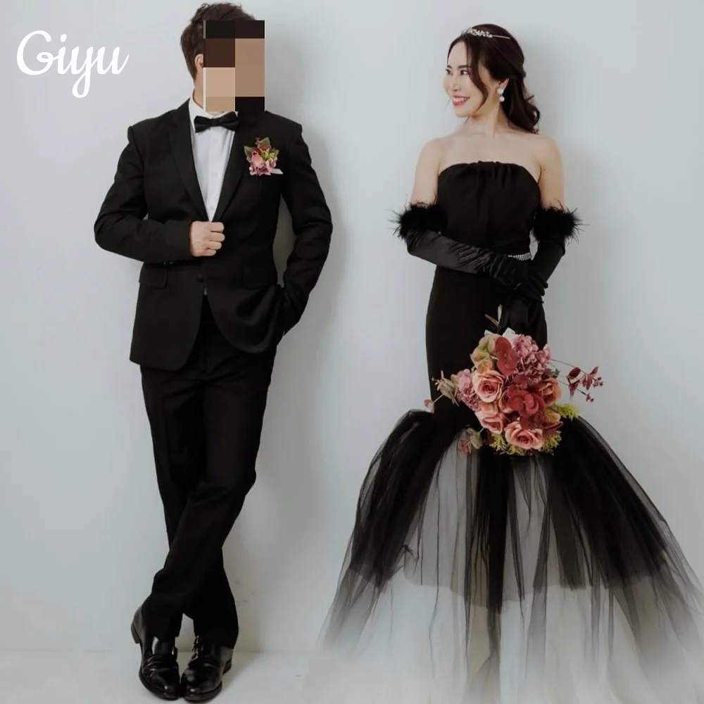 

Giyu New Elegant Gradient Evening Dresses Mermaid Tulle Customized Korea Photoshoot Plus Size Zip Floor-Length 2025 Prom Gown