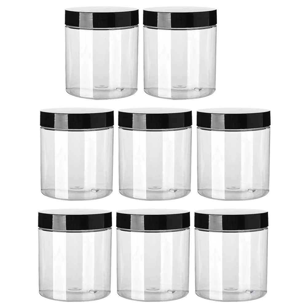 

8 Pcs Wide Mouth Jar Round Makeup Container Clear Transparent Refillable Travel Containers for