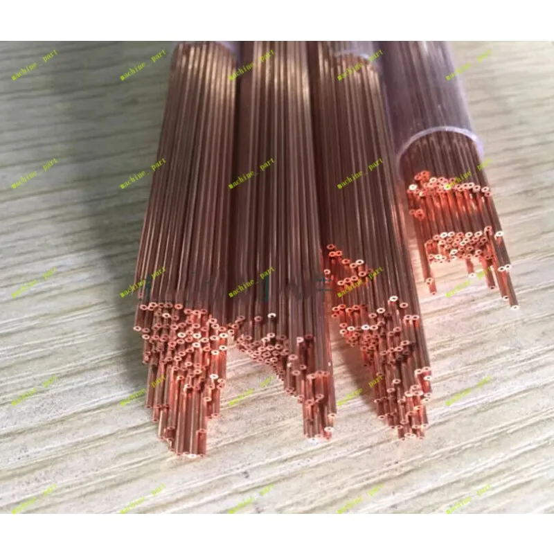 100PCS Red Copper Tube Single Hole Tubes For EDM Drilling Machine 0.3-1.0mm 400mm