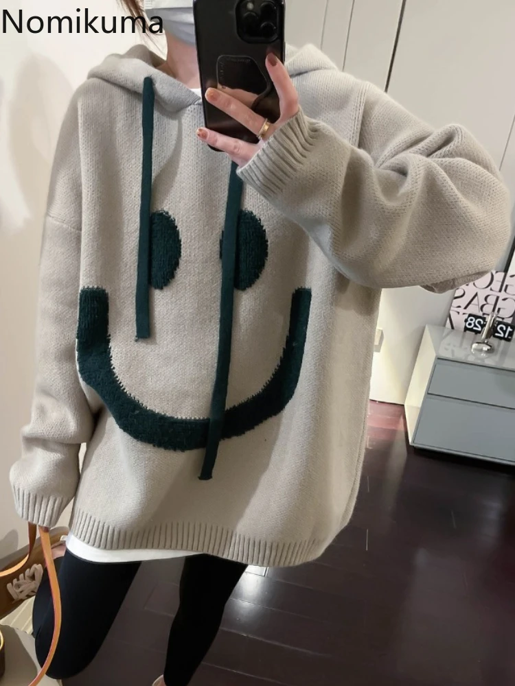 Thicked Oversized Pullovers for Women 2024 Fall Winter Clothing Hooded Casual Jumper Fashion Knitting Sweater Tops Sueter Mujer