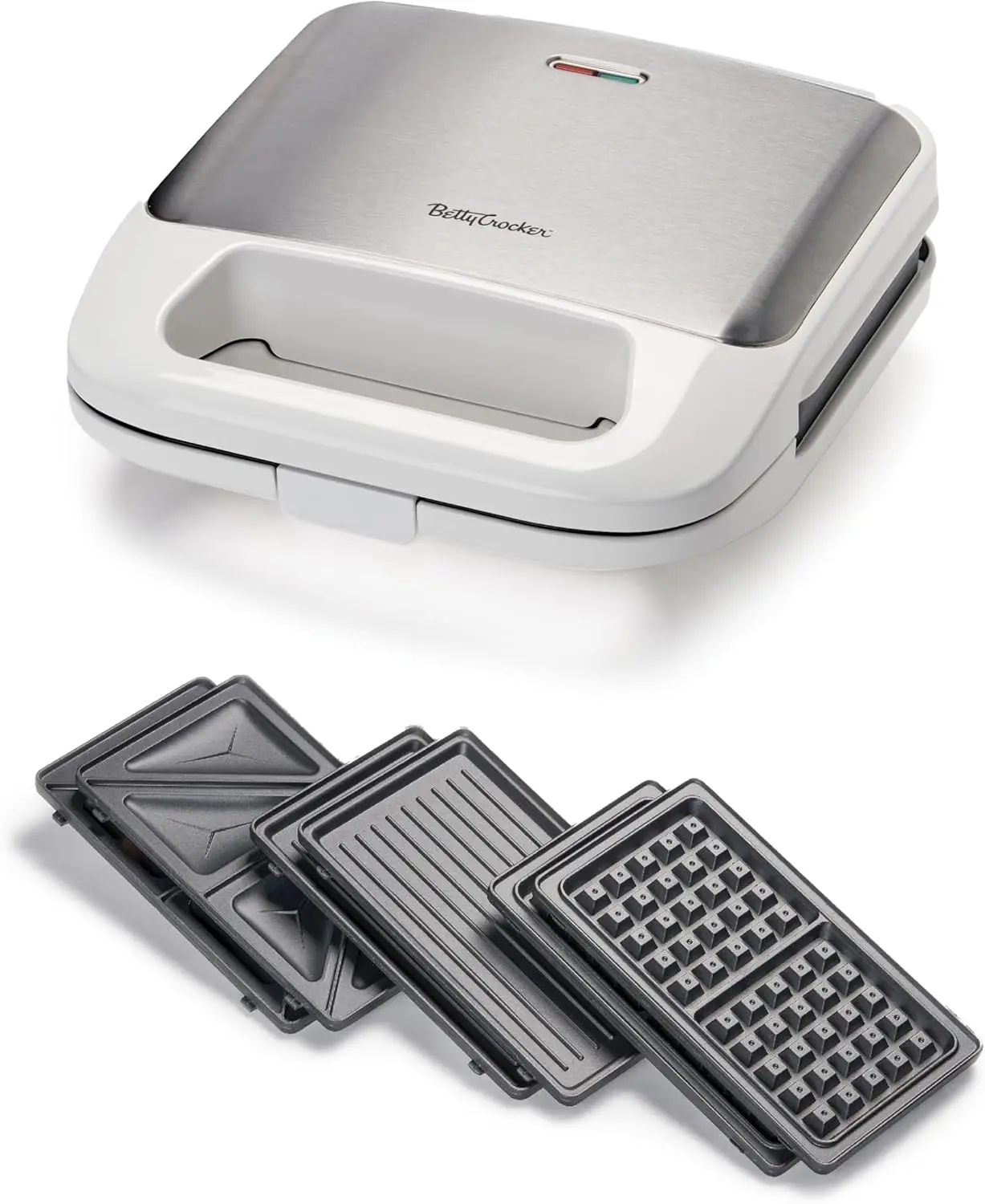 

Гриль для использования в помещении, прибор для приготовления сэндвичей/тостов и вафель, белый