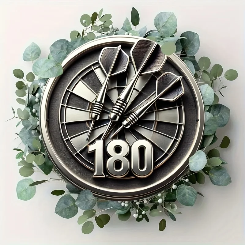 2D Flat, 180 Points Medal Plaque - Retro Metal Circular  Tin Plaque, Perfect for Living Room, Garage Decoration, Perfect Gift