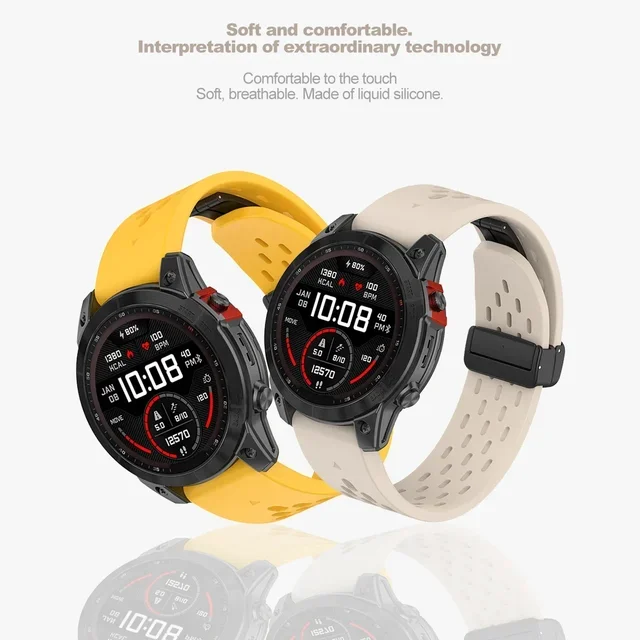 20 22 26 mm für Garmin Fenix 8 47 mm 7X 7 Pro Fenix 6X 5X 5Plus Tactix 7 Quick Fit Silikon-Magnetband Forerunner 965 970 Armband – Detail 3