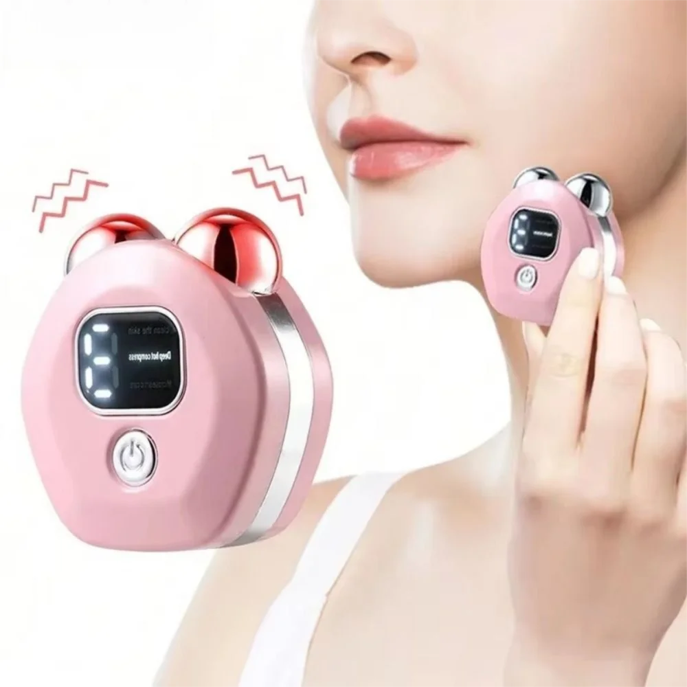 

Электрический массажер для лица 3-в-1: регулируемый, с термовибрацией, для V-образного лифтинга, подтяжки кожи и глубокого горячего компресса