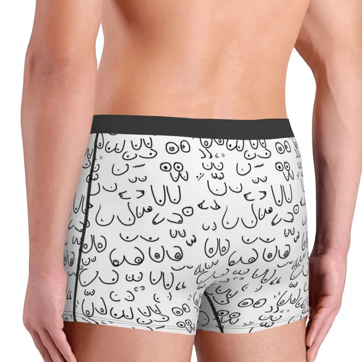 Novelty Cute Boobs Linework Line Art Boxers Shorts Panties Male Underpants Comfortable Briefs Underwear