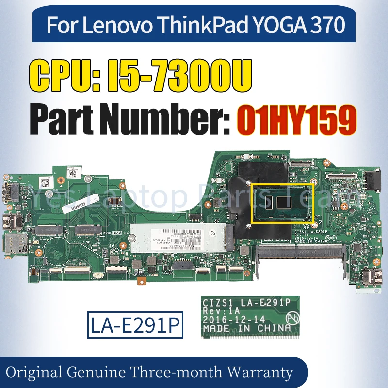Motherboard para Lenovo Thinkpad Yoga 370 01hy159 I57300u 100 Testado Notebook Mainboard Cizs1 La-e291p