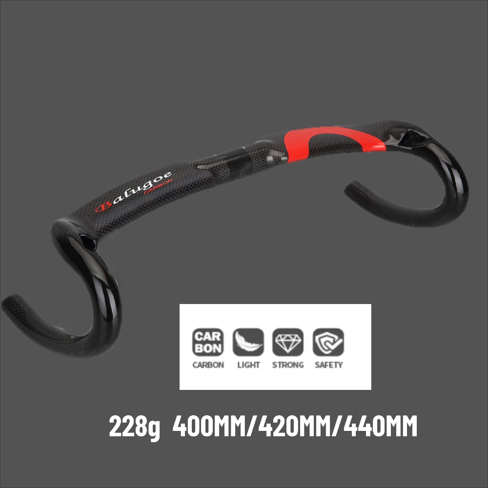 Full Carbon Fiber Road Bike Drop Bar, 3K Aero Bent Bike Handlebar, 400mm Racing Bicycle Handlebar 31.8mm Bicycle Accessories