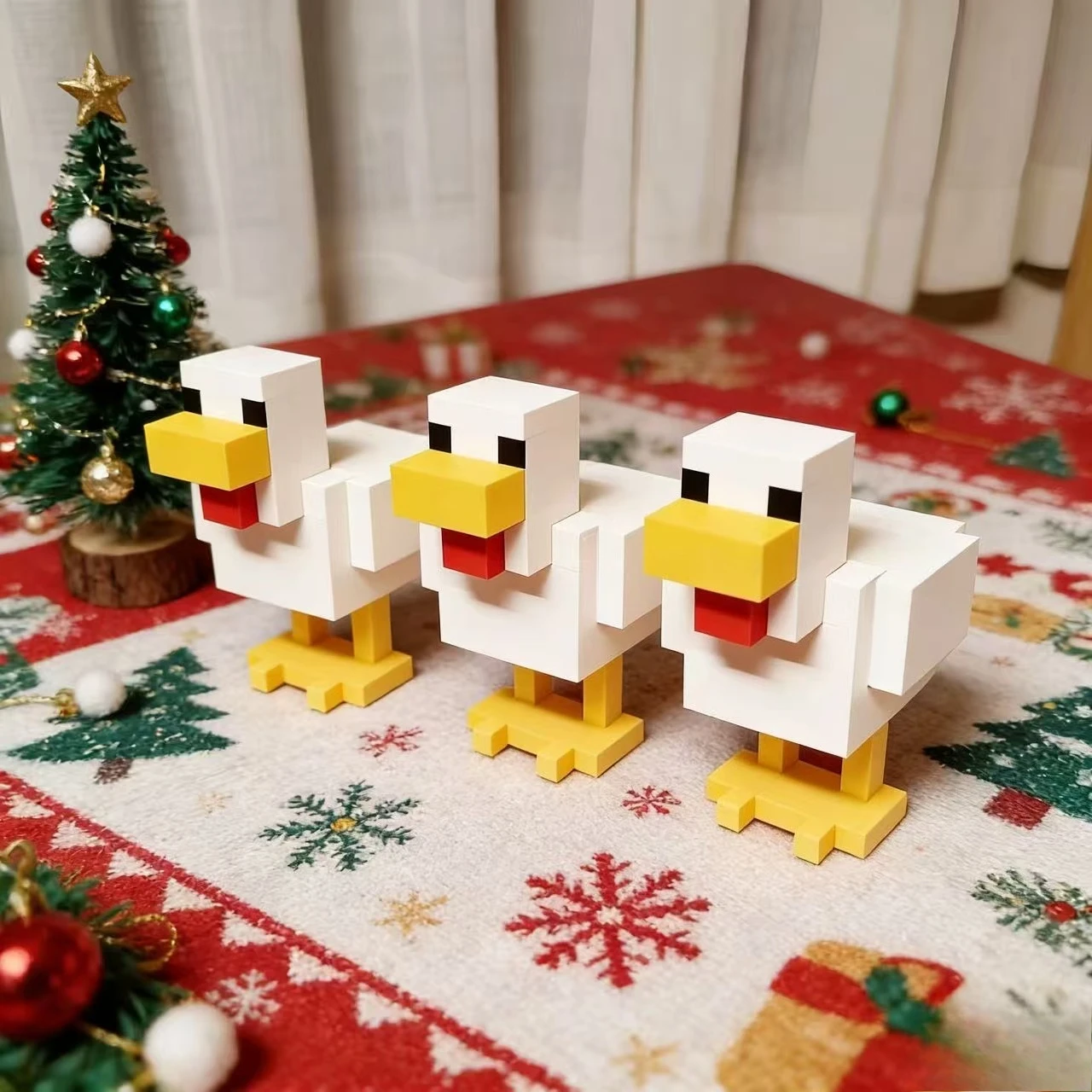Dreiteiliger Anzug, 3D-Druck-Pixel-Hühnermodell, perfekt zum Dekorieren Ihres Schreibtischs oder Ihrer Wohnzimmer – Detail 9