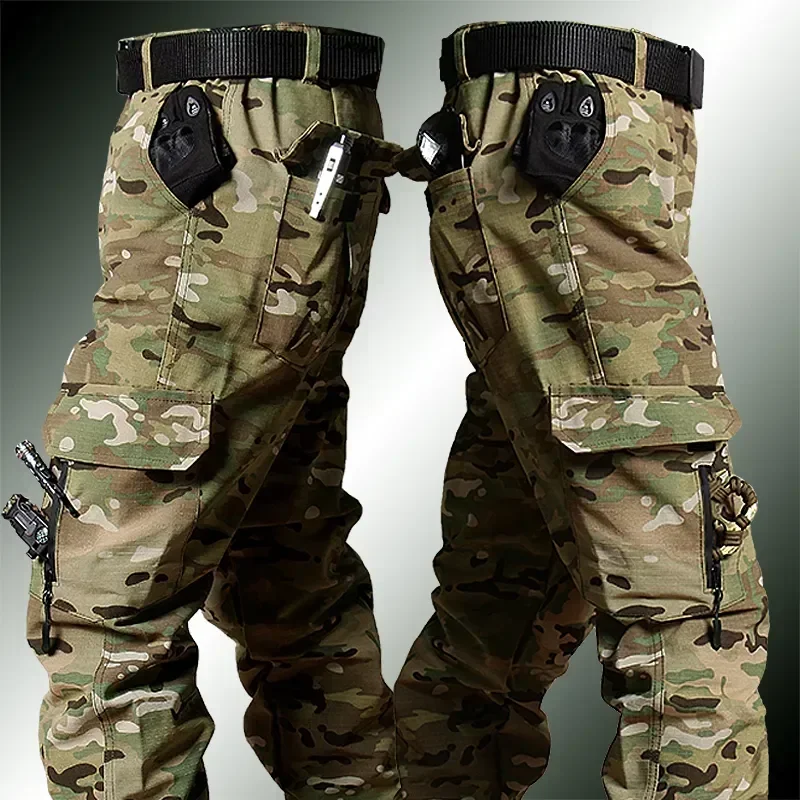 Field, camouflage tactical suit, men's multi-pocket jacket, leggings, two-piece training overalls view 5