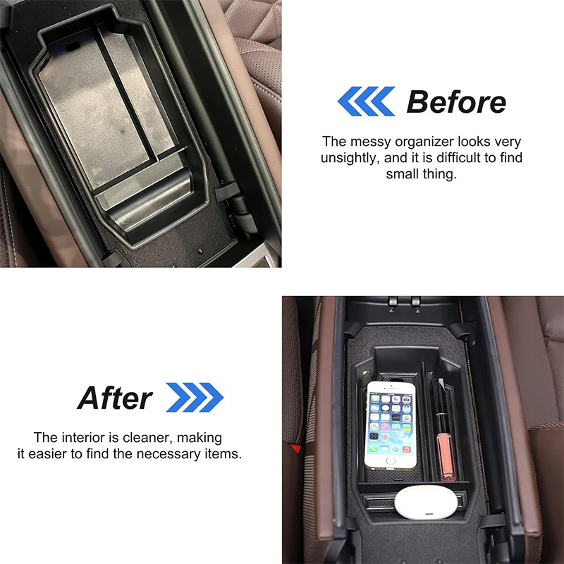 For BMW 7 Series G70 2022-2024 ABS Car Central Control Armrest Storage Box Organizer Stowing Tidying Car Interior Accessories