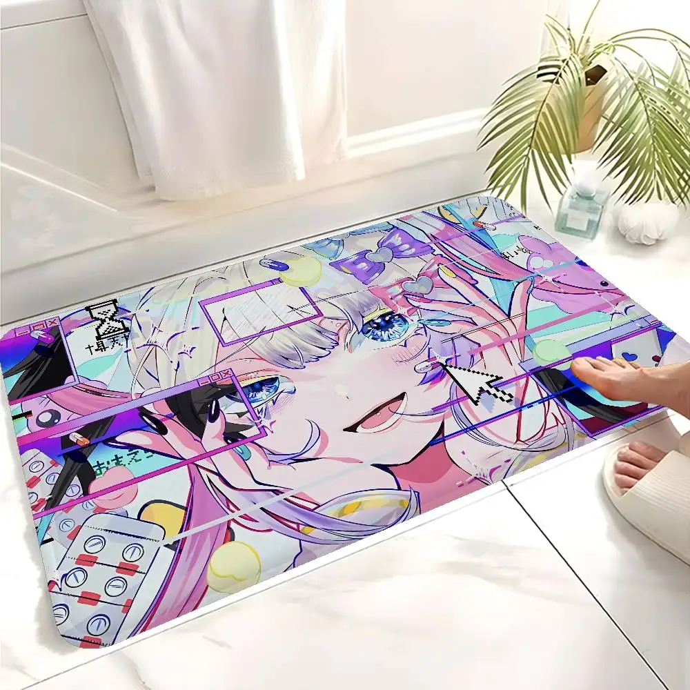 NEEDY GIRL OVERDOSE Anime Floor Mat Non-Slip Laundry Room Mat Laundry Decor Balcony Child Living Room Bedside Mats
