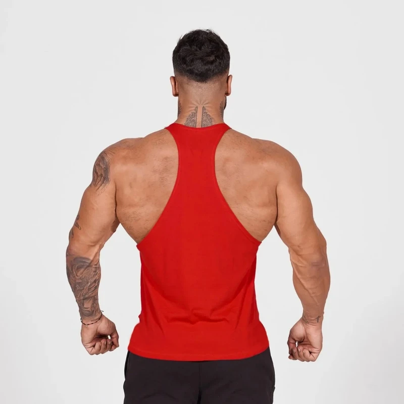 سترة سترينجر للرجال للتمرين المكثف في صالة الألعاب الرياضية وخالية من الأكمام بدون أكمام وظهر خلفي خفيف مع أشرطة ثابتة لكمال الأجسام
