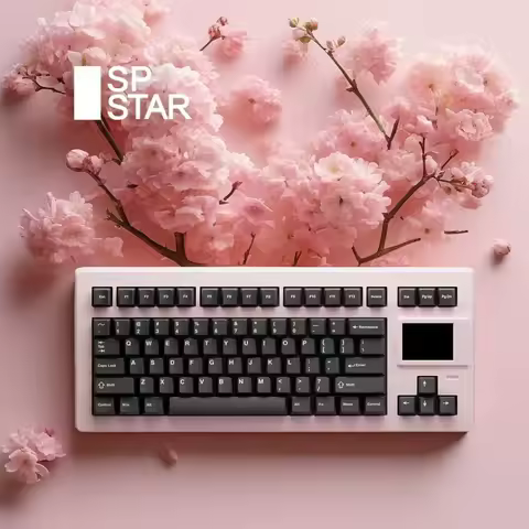 SP STAR D82 PRO Mechanical Keyboard Wireless Tri Mode Hot Swap RGB Gasket Custom Display Screen Office Gaming Keyboard in Stock