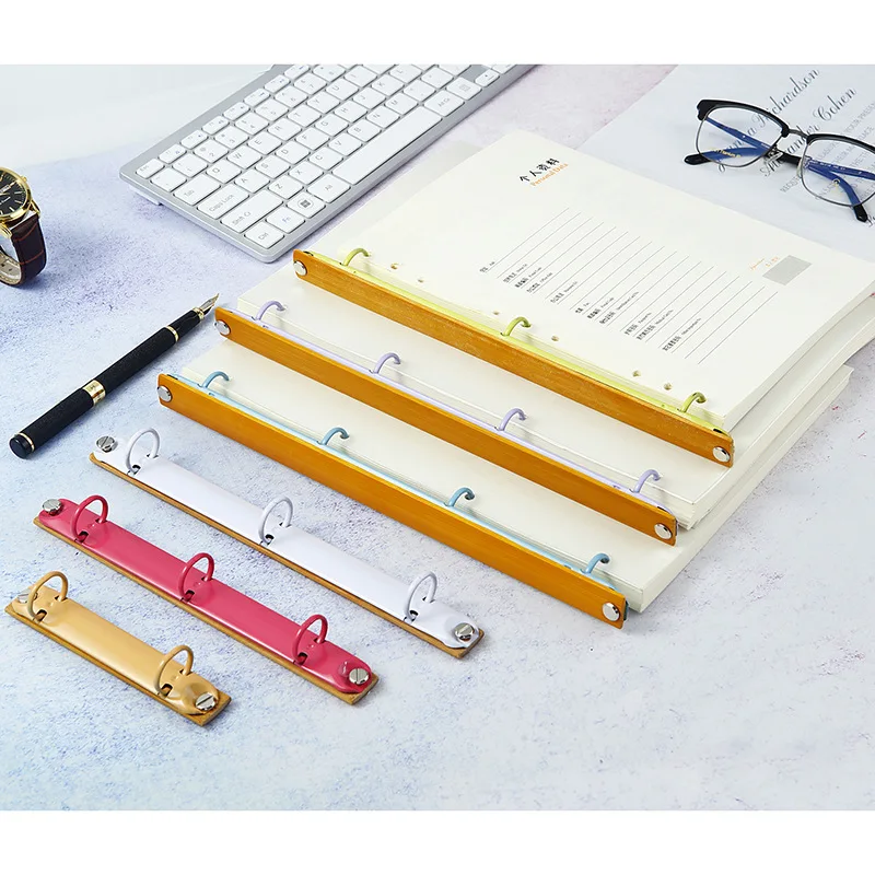 Loose-leaf Binding Rings Color Binder with Backboard DIY Notebook Metal Binder Accessories Hole Clip Book Binding Fajas