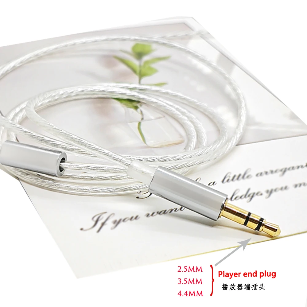 Milo Earphone Cable 2.5/3.5/4.4mm MMCX/0.78 2Pin/QDC Silver Plated Copper Replace Upgrade Balanced Cable