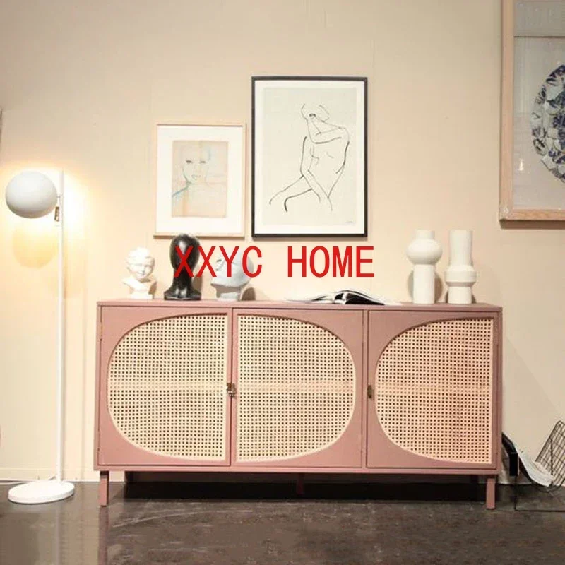 

Sideboard Cabinet Solid Wood Modern Home Living Room Storage Cabinet Rattan Creative B & B Locker