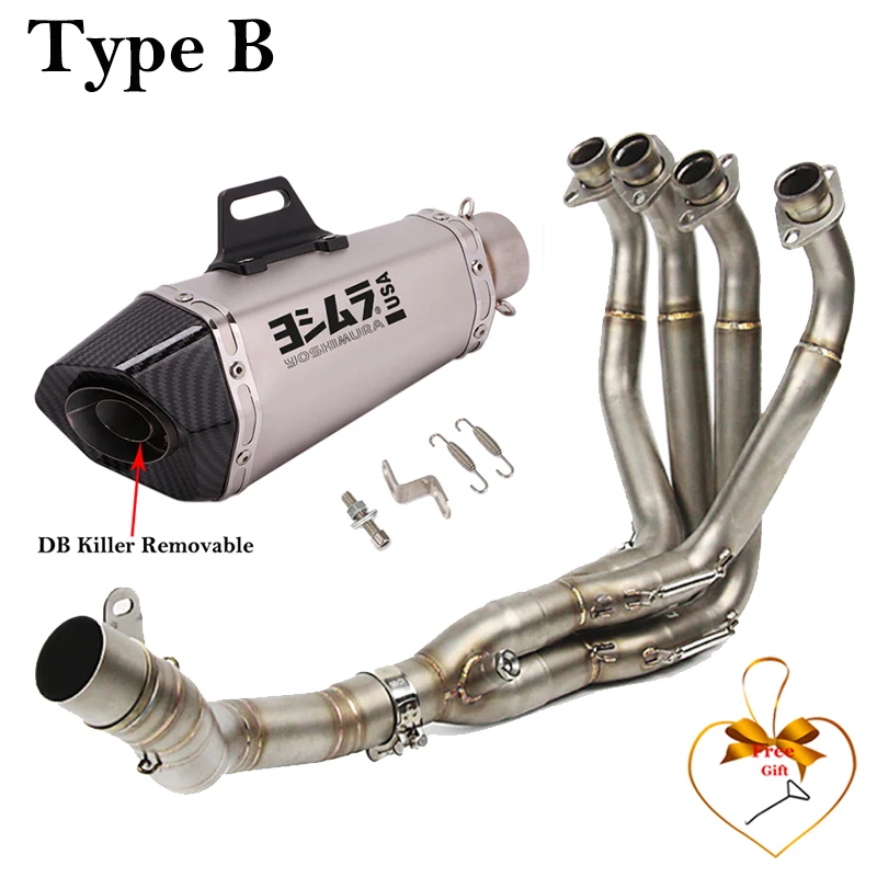 Slip On For Kawasaki Z900 ninja900 2017-2023 Full Systems Motorcycle Exhaust Escape Modify Moto Front Mid Link Pipe With Muffler