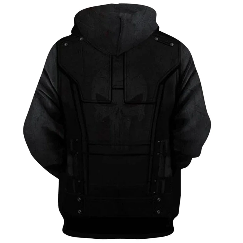 Disney Hoodies Punisher Cosplay Skull 3D Print Streetwear Men Women Fashion Oversized Sweatshirts Hoodie Kids Pullover Tracksuit