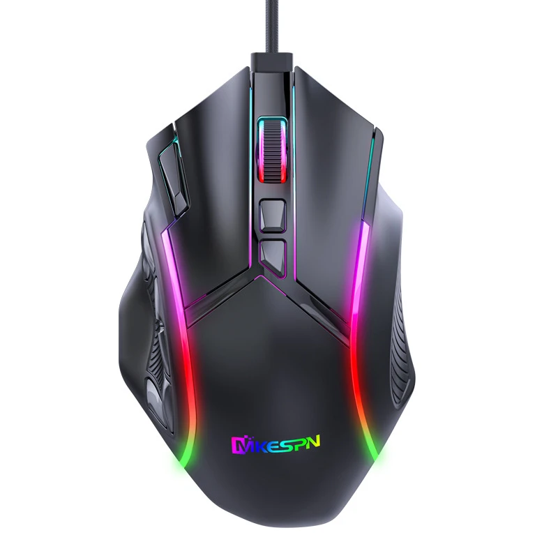 X15 Wired Gaming Mouse RGB Backlit 12 Keys Macro Programmable 12800DPI Ergonomic Mouse with Adjustable Weights