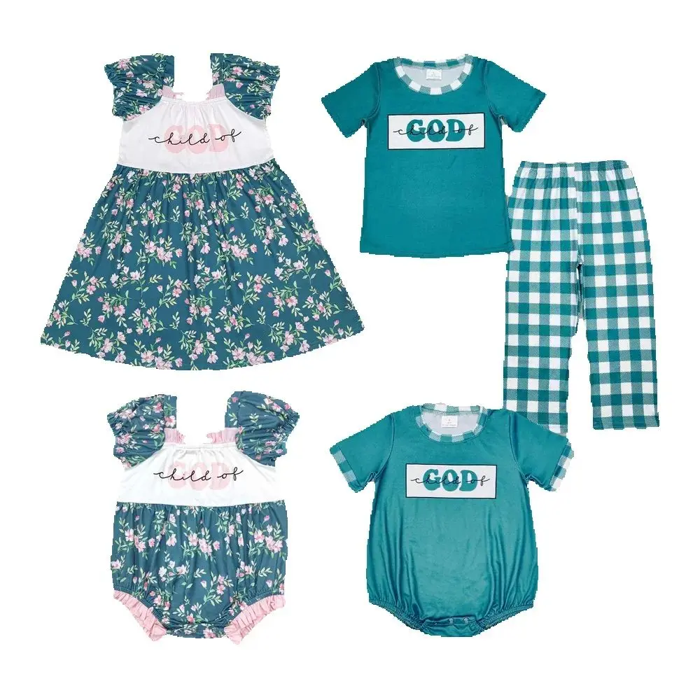

Baby Girls Boys Child Of God Sibling Dresses Rompers Clothes Sets