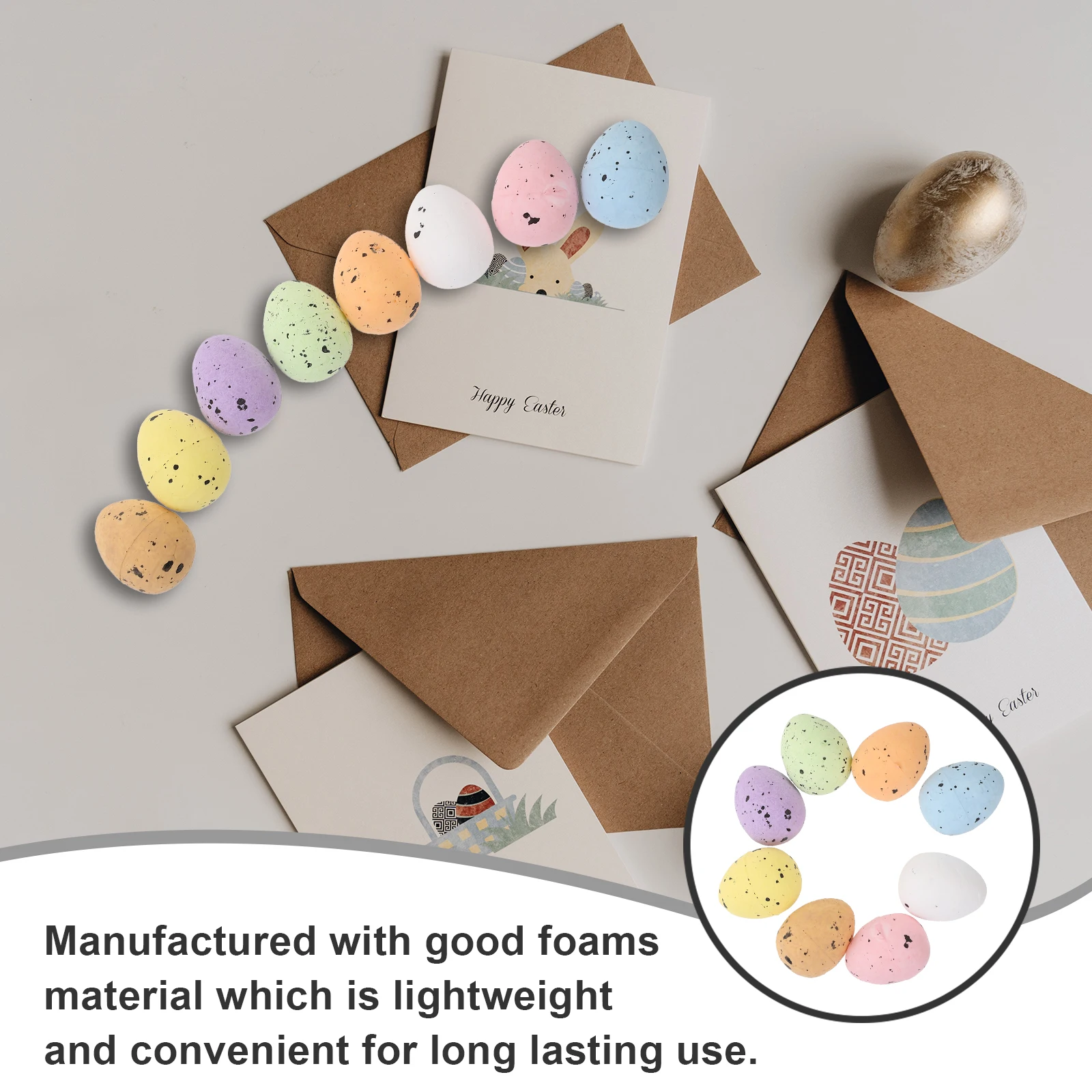 Oeufs de Simulation colorés 1 8cm, 100 pièces, mousse décorative, décorations de fête de pâques, Mini modèle d'œuf, fournitures artisanales Montessori