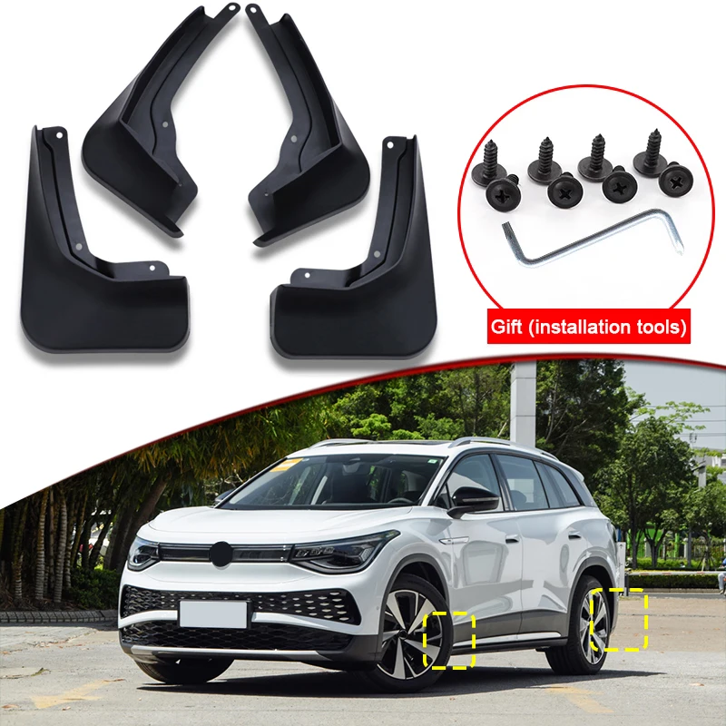 Car Styling For Volkswagen ID.6 X ID6 2021-2023 ABS Car Mud Flaps Splash Guard Mudguards MudFlaps Front Rear Fender Accessories