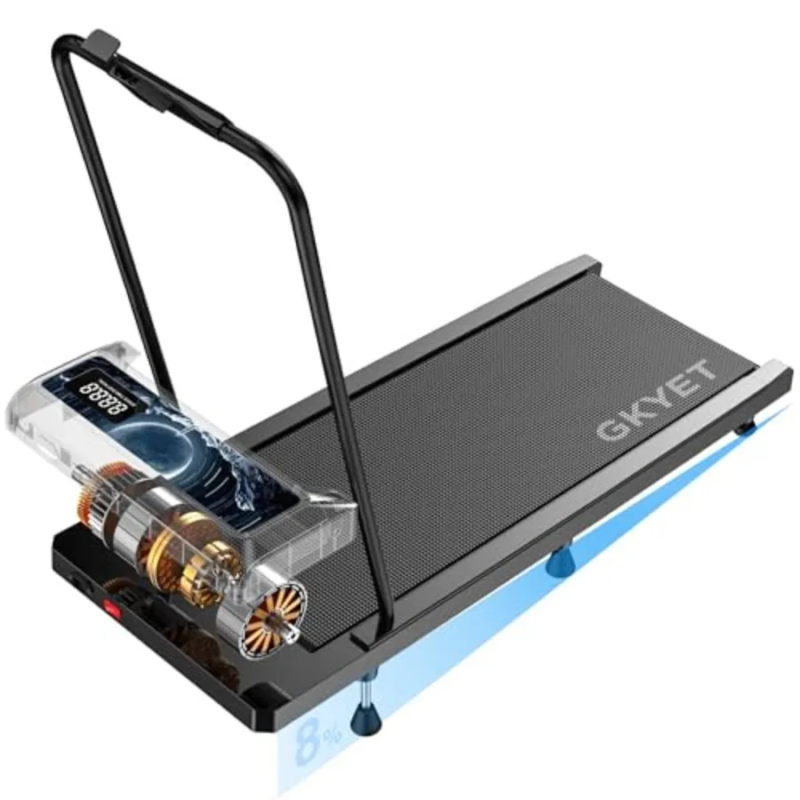 Walking Treadmill Pad with 8% Incline for Home, Under Desk Treadmill for Home Office, 2.5HP Quiet Portable Walking Mat, 265 lbs