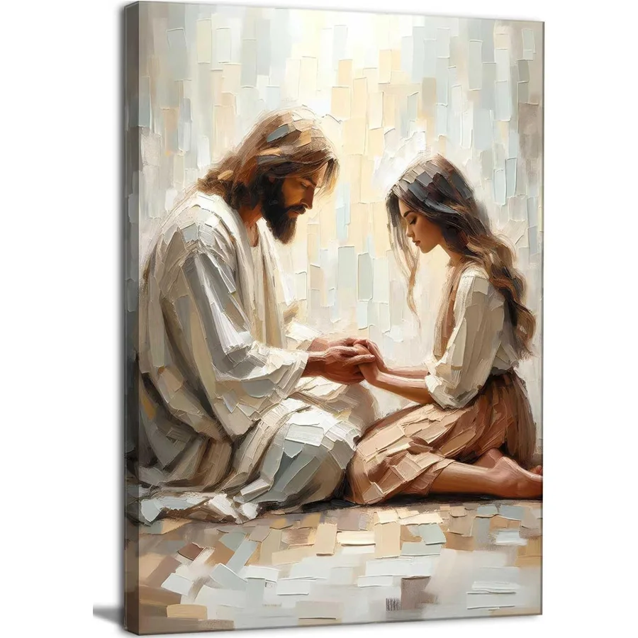 Jesus diamond mosaic Wall Art Jesus and Women Praying full drill diamond painting cross stitch diamond embroidery religious icon