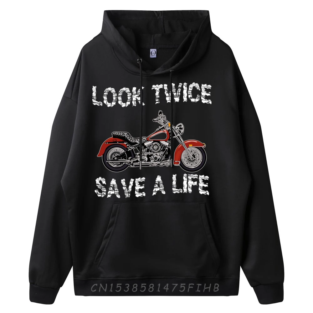 Look Twice Save A Life Motorcycle Bike Safety 3d Printed Pullover Hoodies Couples Men's Sweatshirts Vegan