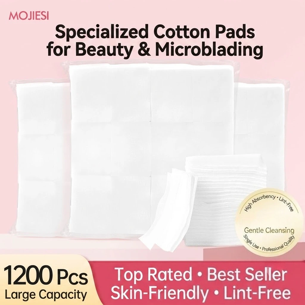 1200pcs Professional Lint-Free Cleansing Wipes | Ultra-Thin Pads for Lash, Nail & Makeup Premium Lint-Free Cotton Pads